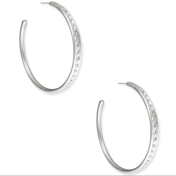 🎉HP🎉✨NWT Kendra Scott Silver Selena Hoop Earrings✨ - Picture 8 of 13